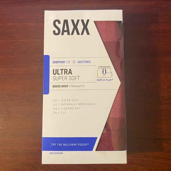 SAXX ULTRA Boxer Briefs with Fly “Ombre Rugby" - Picture 2 of 3